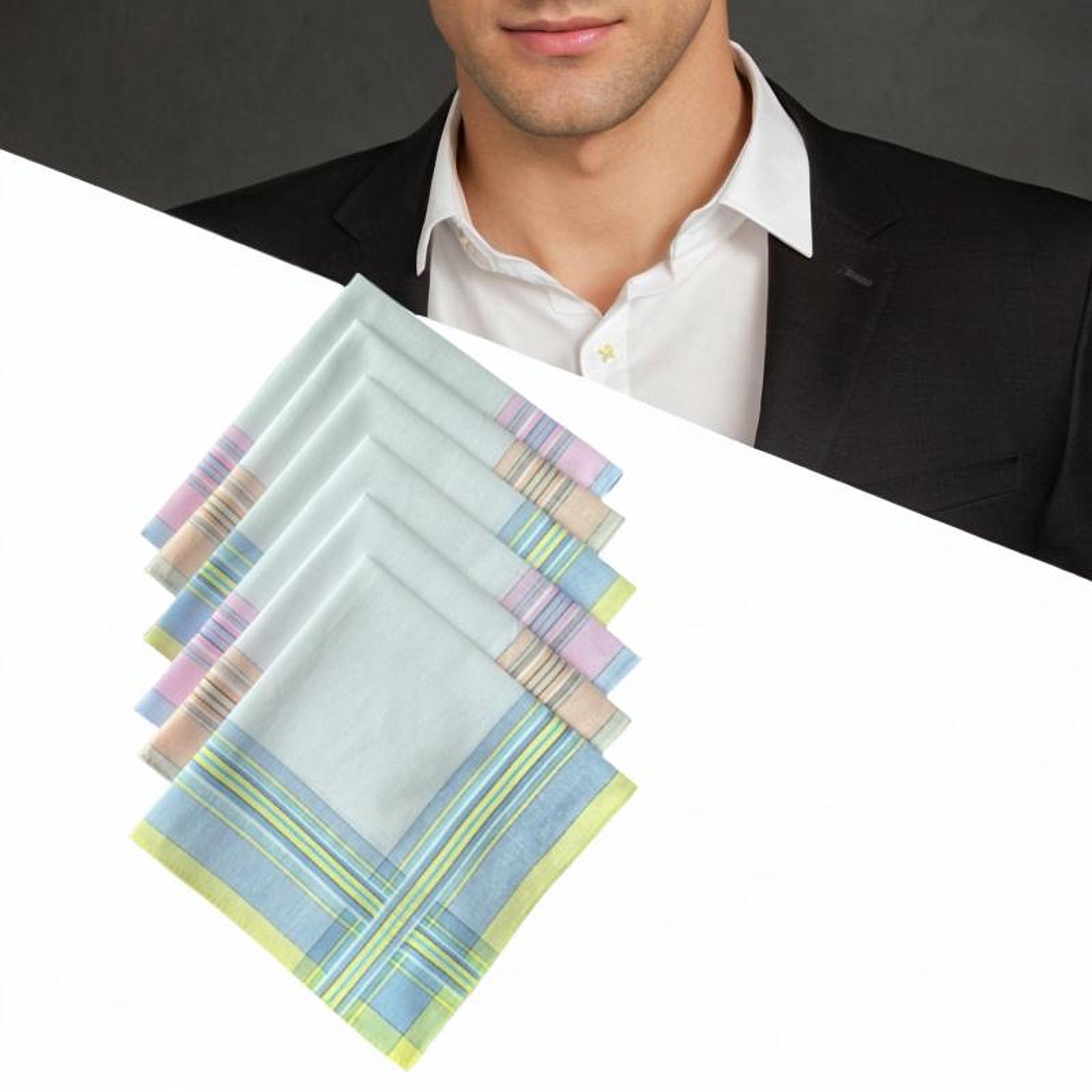 Handkerchief Cotton Men - 6 قطع مناديل قطنية للرجال بألوان