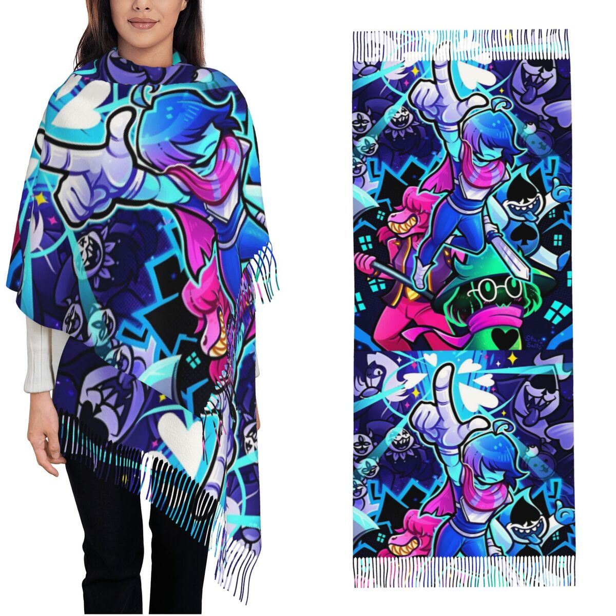 Pashmina Wrap Large - شال Deltarunes يلتف المرأة الشتوية وشاح