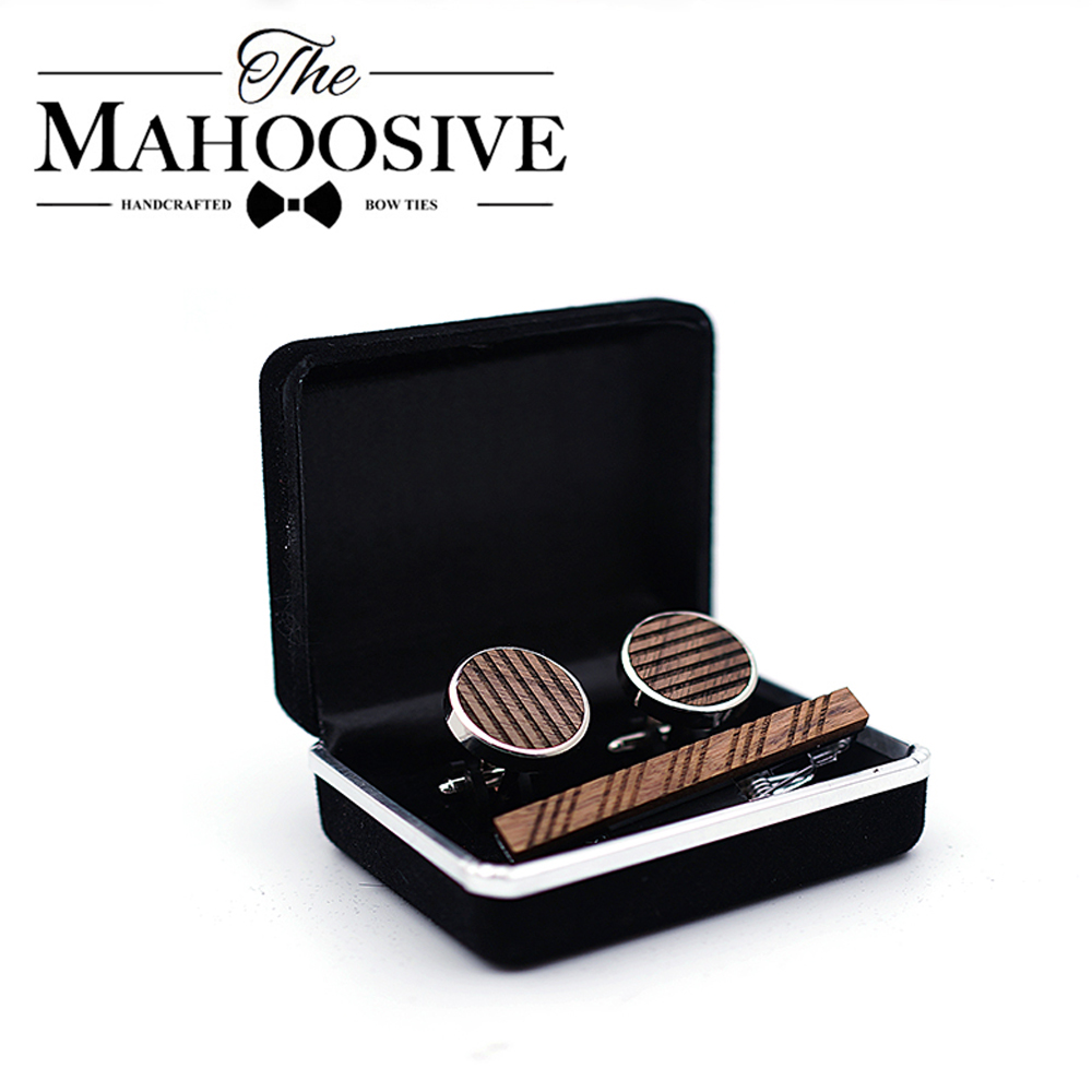 Tie Bar Set Gift - عالية الجودة الخشب الكفة الروابط ربطة
