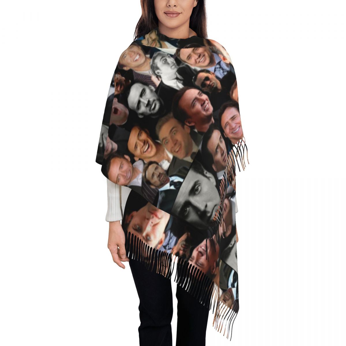 Pashmina Wrap Large - نيكولاس كيج كولاج شال يلتف المرأة