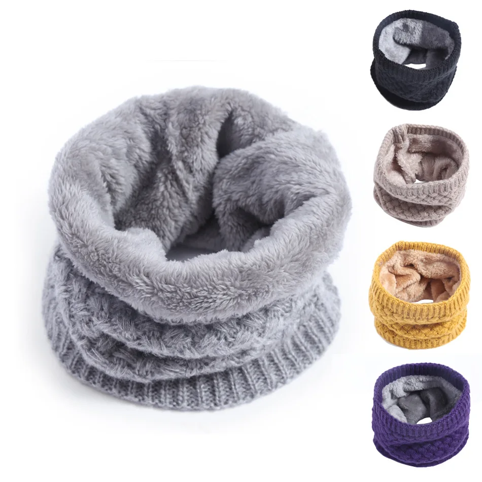 Infinity Scarf Knit - وشاح إنفينيتي محبوك شتوي للأطفال البنات/الأولاد