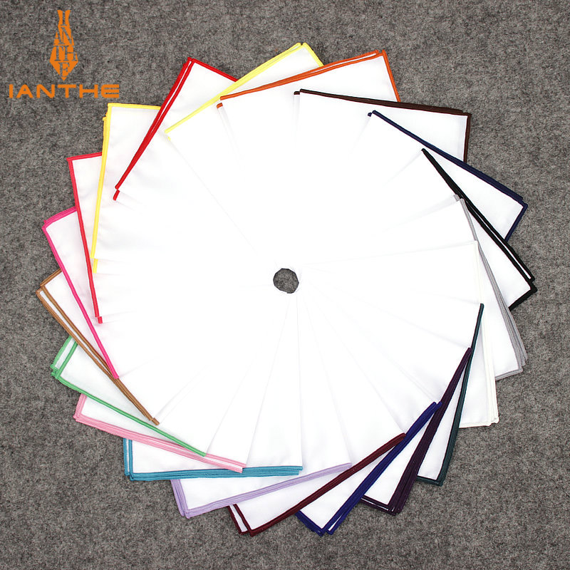 Pocket Square Set - منديل أبيض من القطن للرجال على