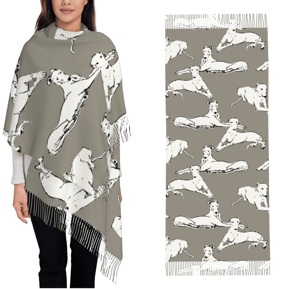 Pashmina Wrap Large - الاسترخاء السلوقي الوبت وشاح للنساء خريف
