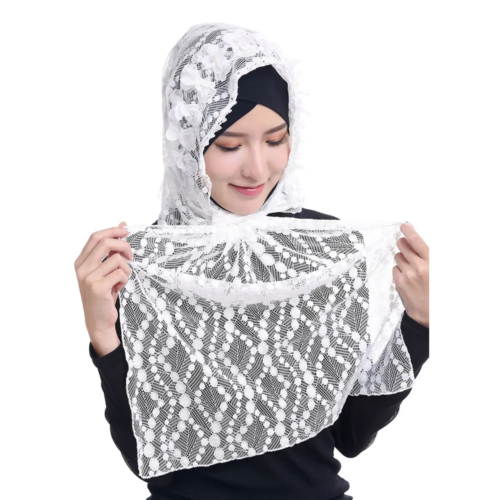 Stole Wedding Shawl - لون نقي تنفس المرأة وشاح دانتيل