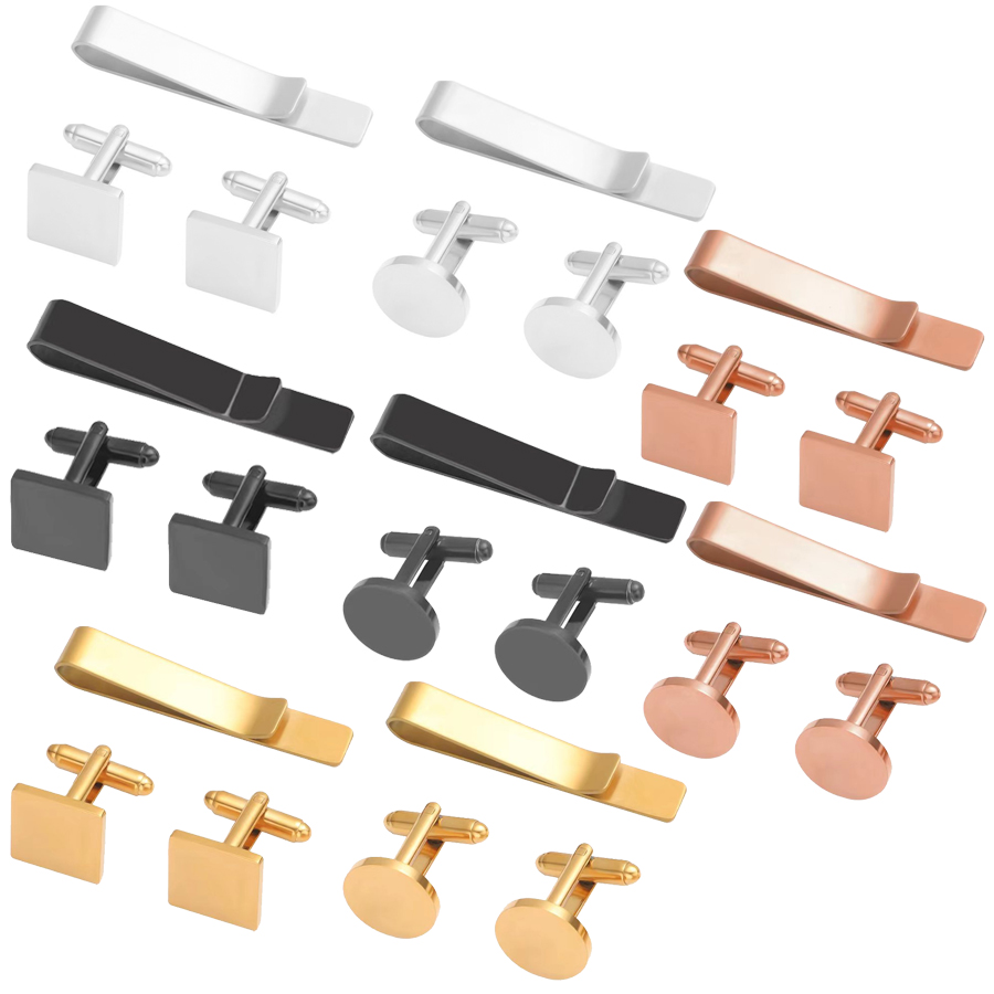 Tie Bar Set Gift - Freeteeme موضة جديدة أزرار أكمام وربطة