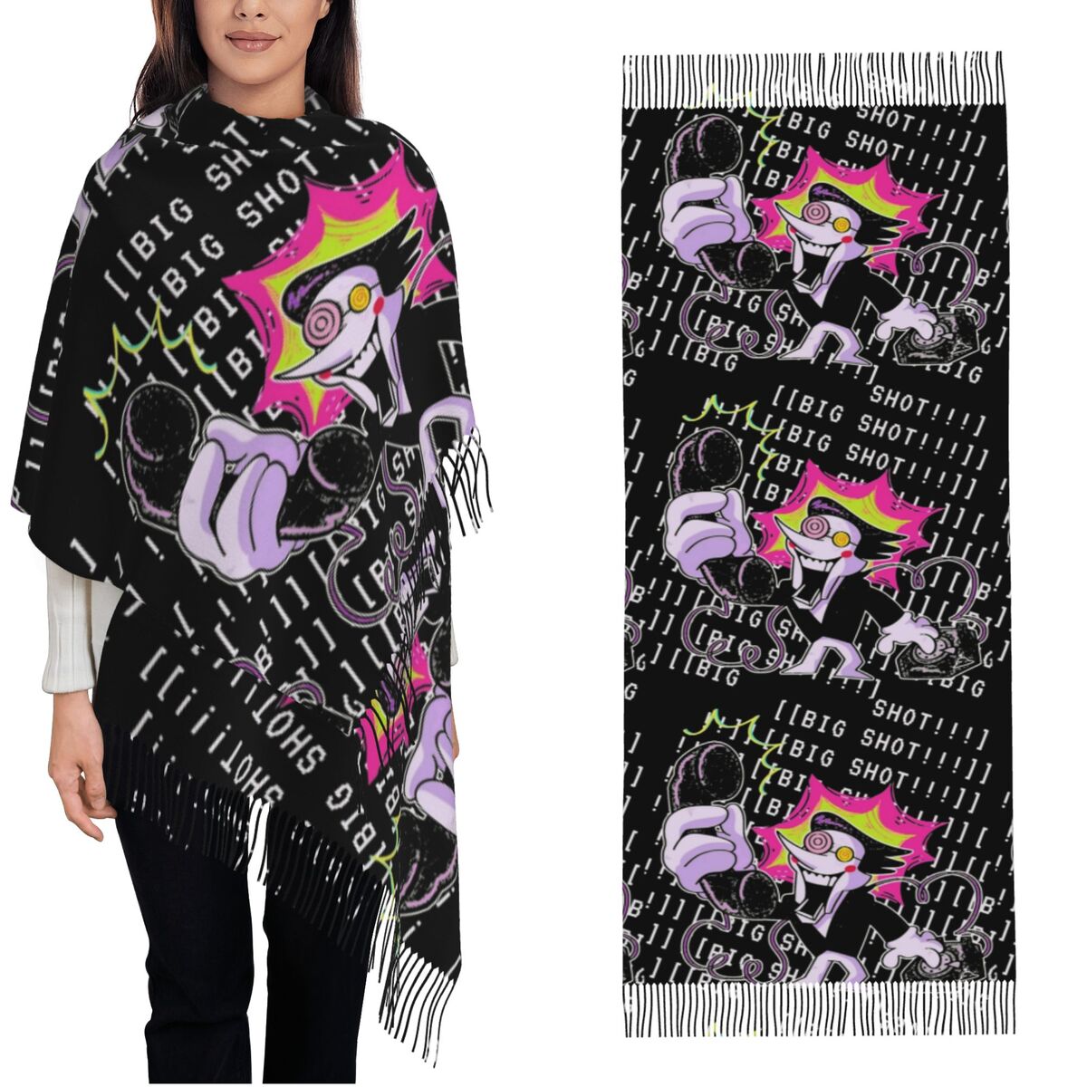 Pashmina Wrap Large - شال Deltarune ملفوف للنساء للشتاء، وشاح