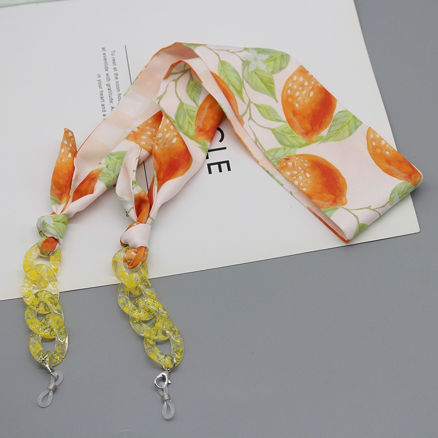Silk Neck Scarf - وشاح حريري مطبوع بوهيمي للنظارات ،