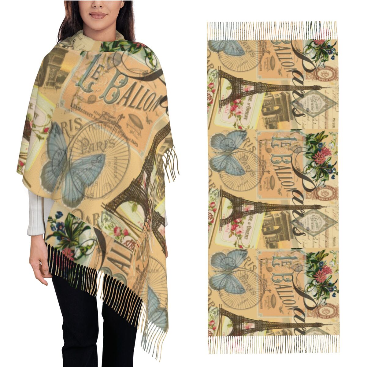 Pashmina Wrap Large - شال التفاف المرأة الشتاء وشاح طويل