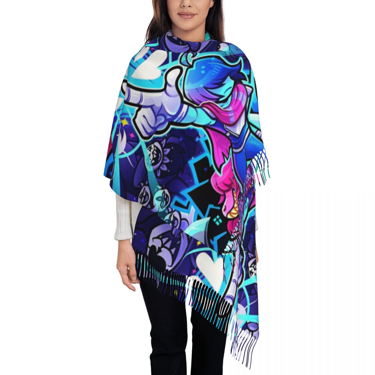 شال Deltarunes يلتف المرأة الش - مراجعة Pashmina Wrap Large وسعره