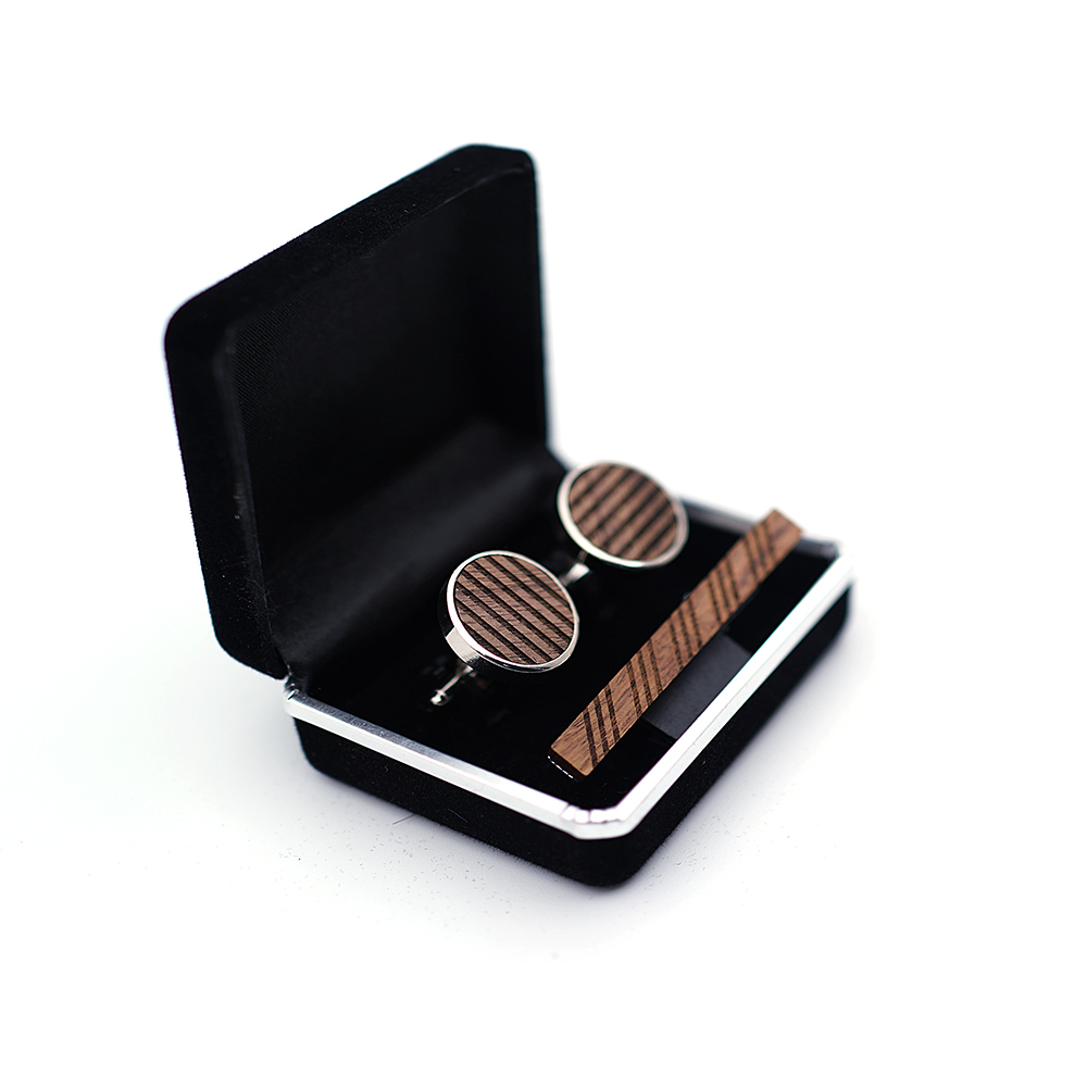 عالية الجودة الخشب الكفة الروا - مراجعة Tie Bar Set Gift وسعره