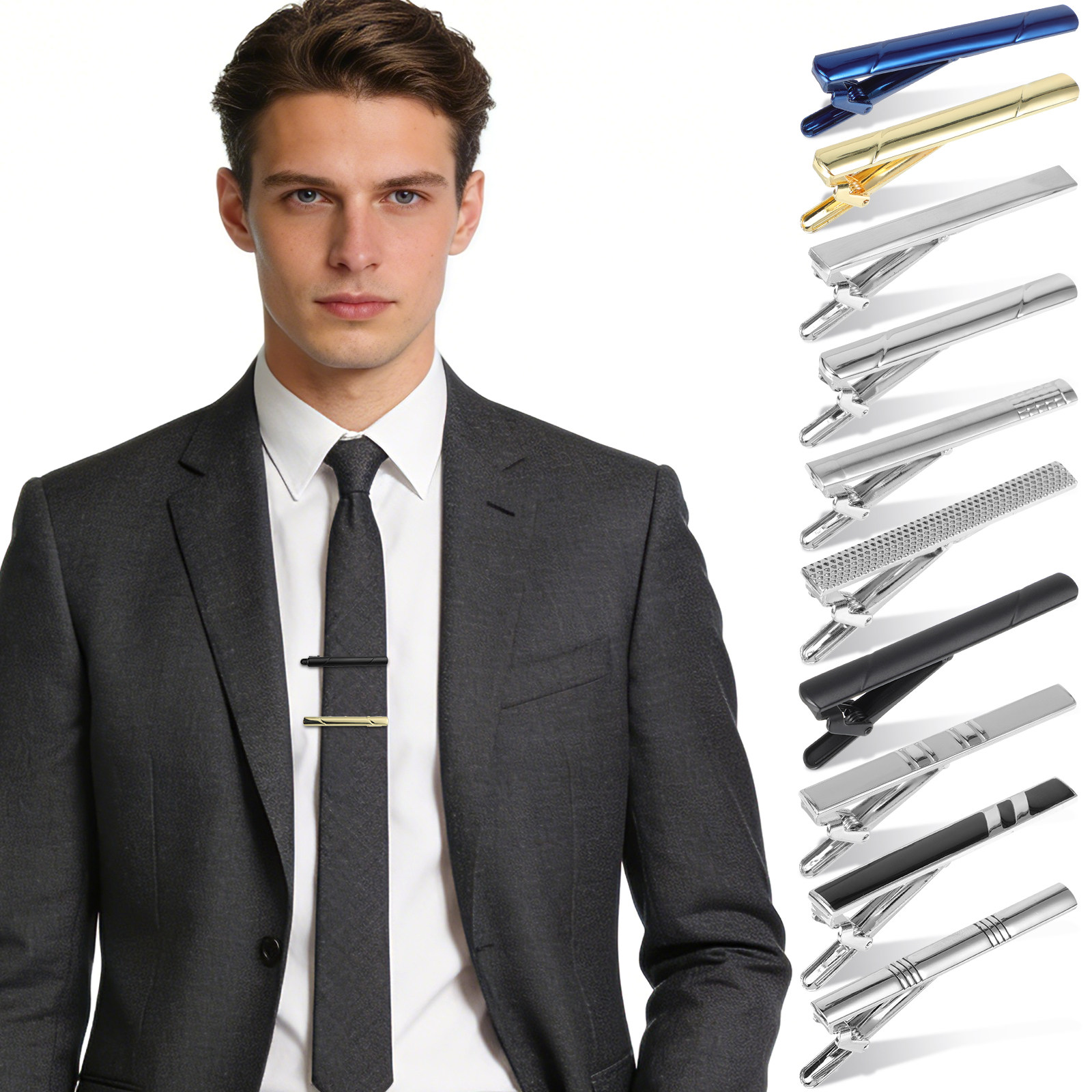 مجموعة من 10 مشابك ربطة عنق أن - مراجعة Tie Bar Set Gift وسعره