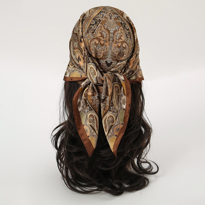 البوهيمي نمط طباعة العلامة الت - مراجعة Silk Neck Scarf وسعره