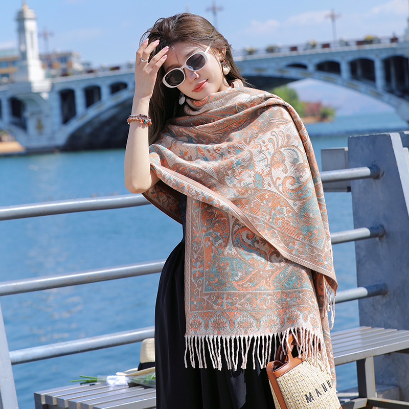 وشاح نسائي جديد على الطراز الب - مراجعة Pashmina Wrap Large وسعره