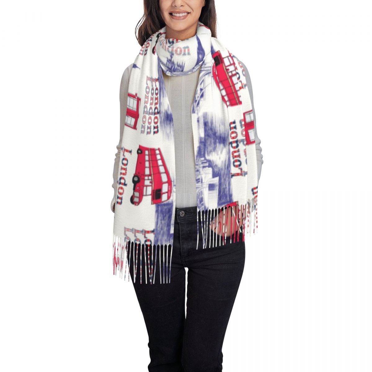 لندن إنجلترا مشاهد شالات يلتف  - مراجعة Pashmina Wrap Large وسعره