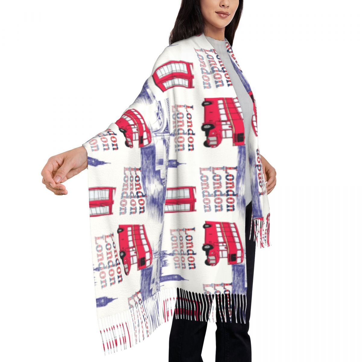 لندن إنجلترا مشاهد شالات يلتف  - مراجعة Pashmina Wrap Large وسعره