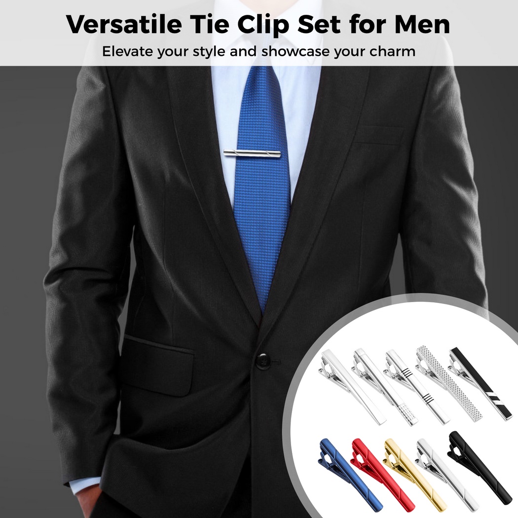 10 قطع مشابك ربطة عنق للرجال،  - مراجعة Tie Bar Set Gift وسعره