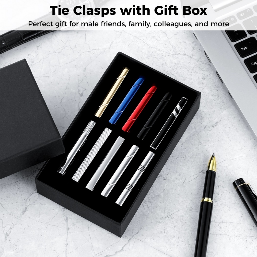 10 قطع مشابك ربطة عنق للرجال،  - مراجعة Tie Bar Set Gift وسعره