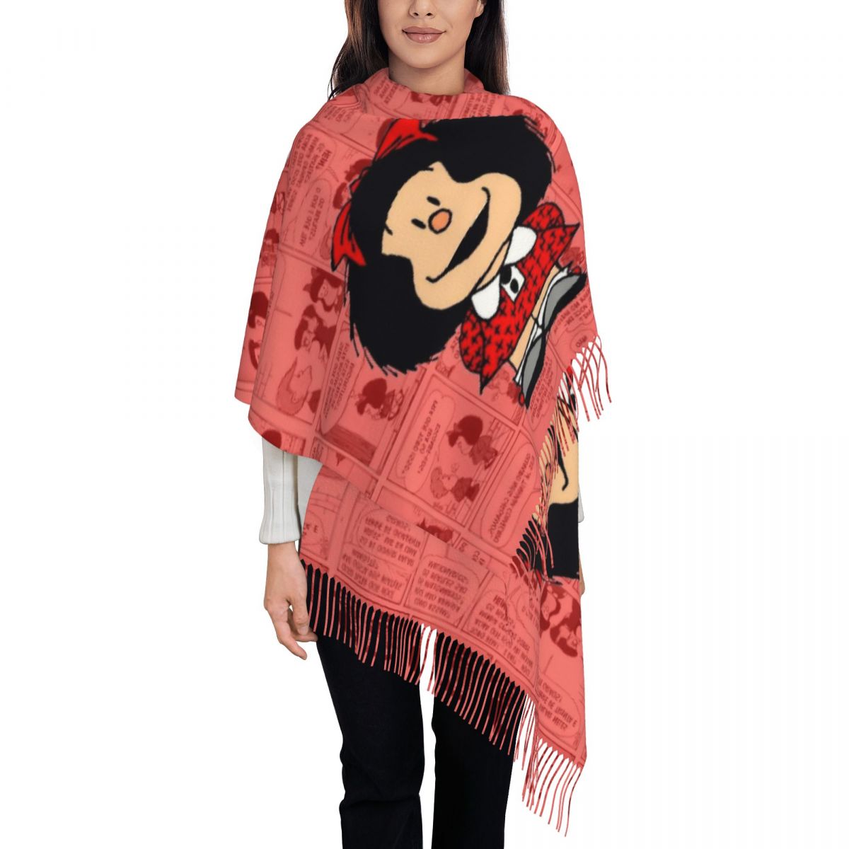 وشاح نسائي شرابة Mafalfallas ك - مراجعة Pashmina Wrap Large وسعره