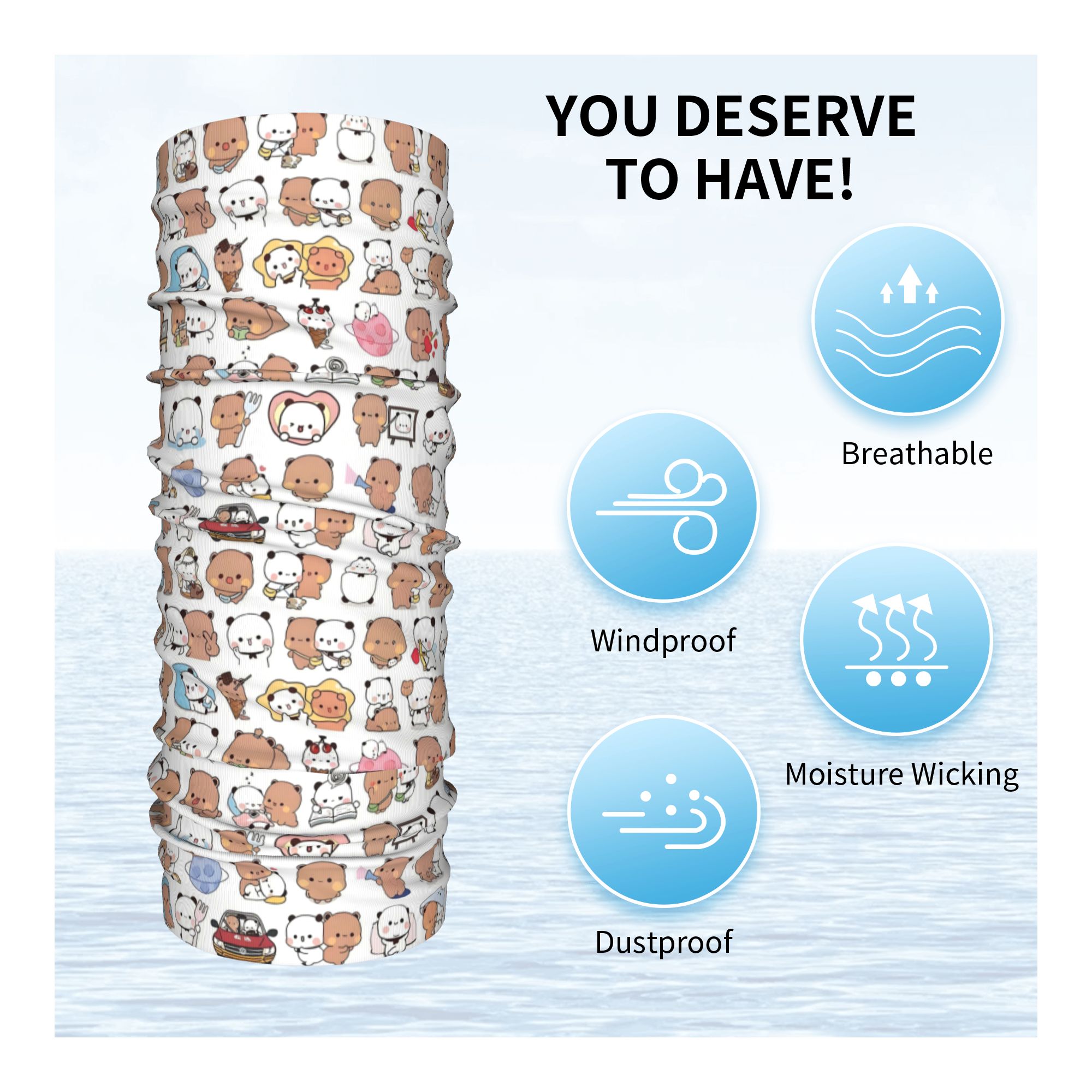 مخصص الدب الكرتون الخوخ و غوما - مراجعة Neck Warmer Tube وسعره