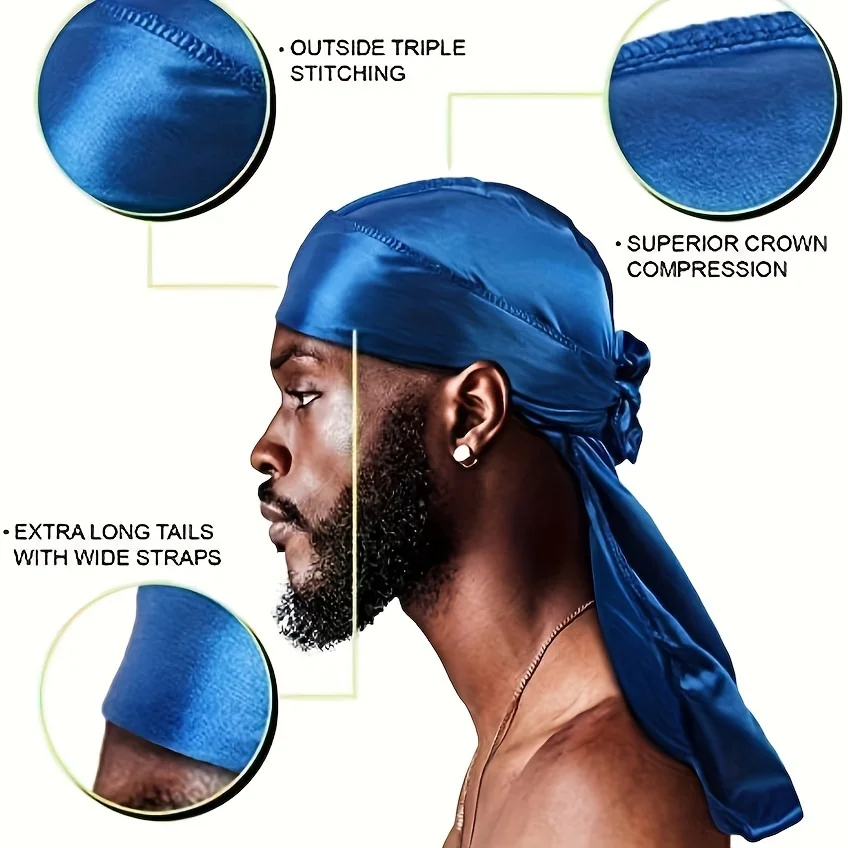 قبعة دوريغ حريرية للرجال، بوني - مراجعة Bandana Doo Rag وسعره