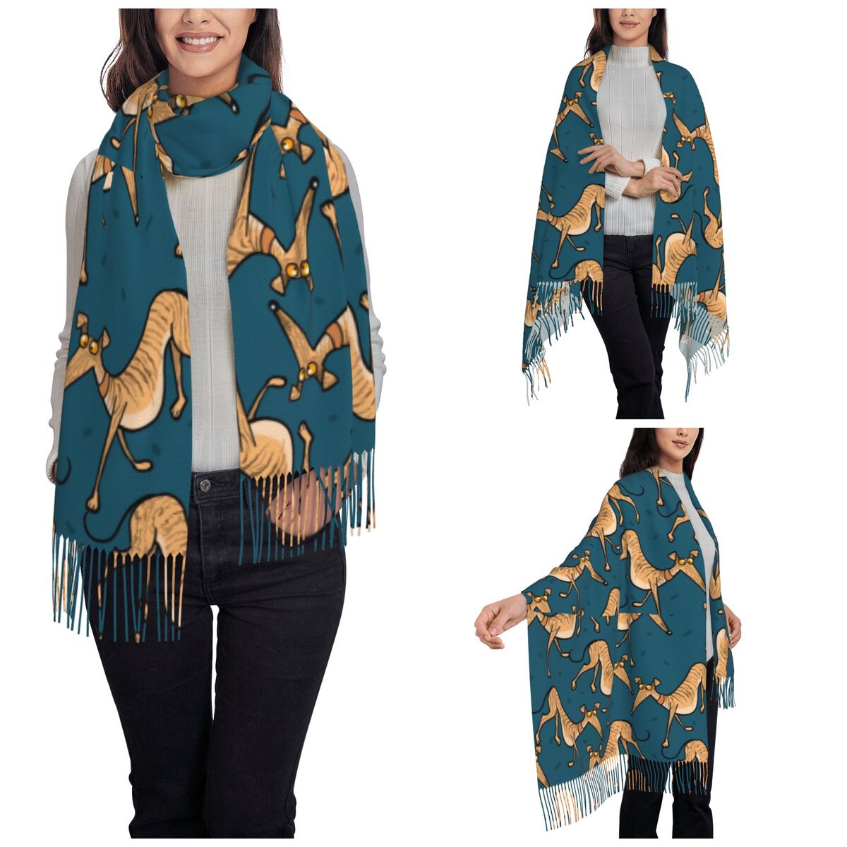 السلوقي الوبت Lurcher شالات ال - مراجعة Pashmina Wrap Large وسعره