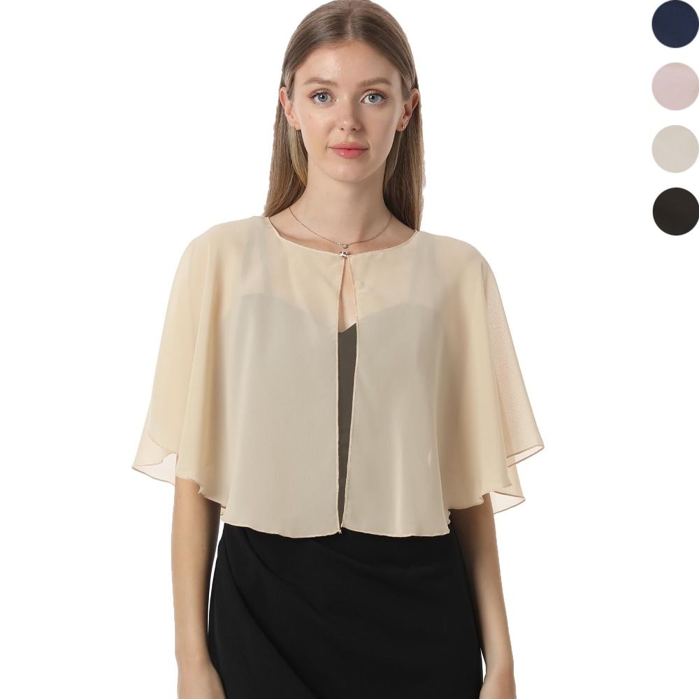 خمر شير الشيفون Capelet تصميم  - مراجعة Stole Wedding Shawl وسعره
