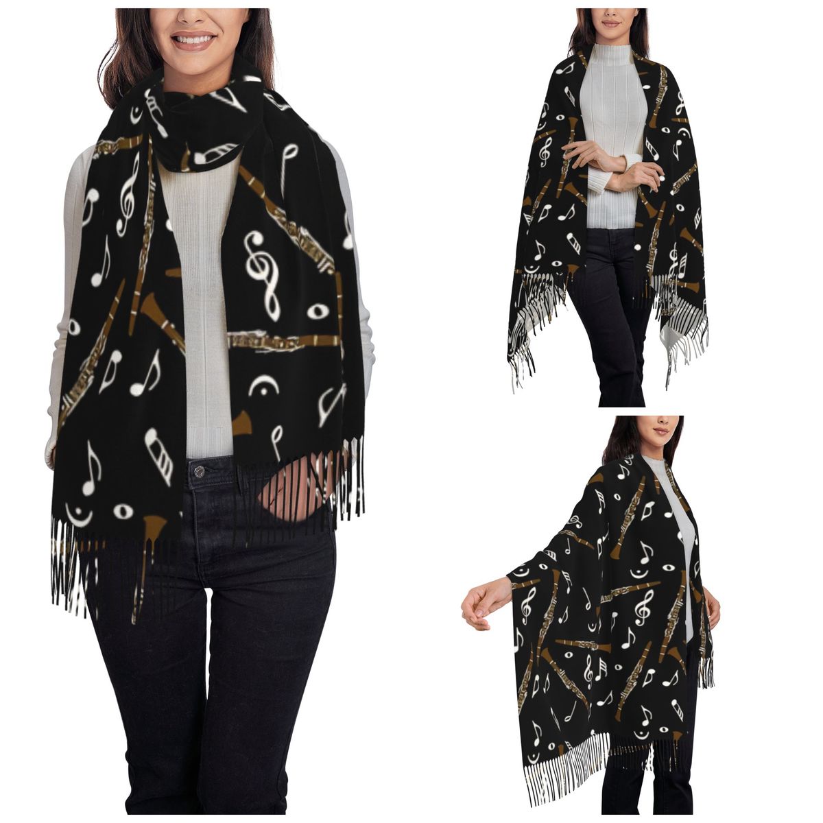وشاح نسائي مع شرابة كلارينيت م - مراجعة Pashmina Wrap Large وسعره