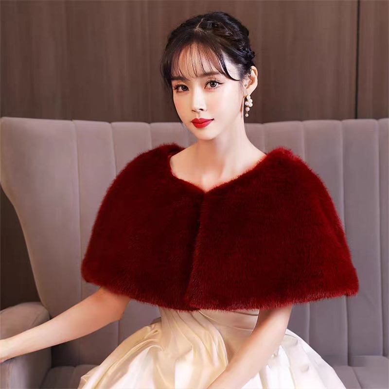 المرأة الشتاء فو الفراء شال أن - مراجعة Stole Wedding Shawl وسعره
