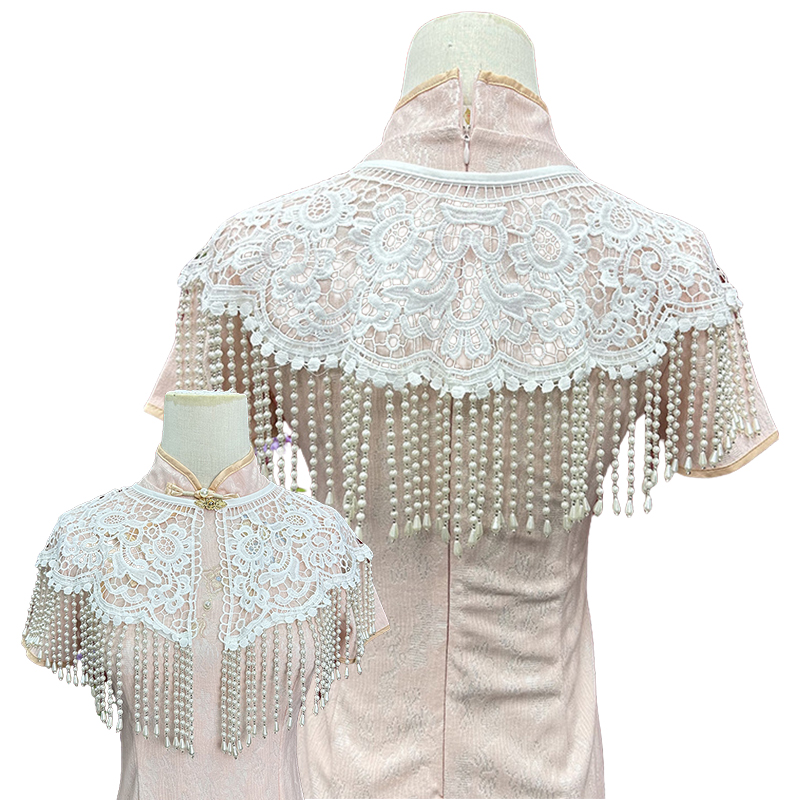شال لؤلؤي عتيق الطراز بشرّابات - مراجعة Stole Wedding Shawl وسعره