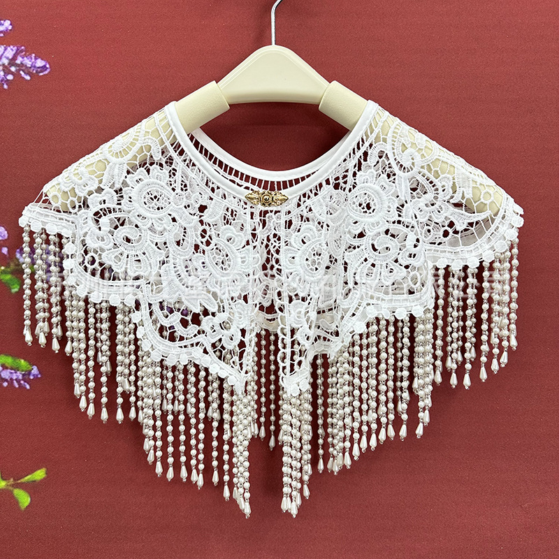 شال لؤلؤي عتيق الطراز بشرّابات - مراجعة Stole Wedding Shawl وسعره