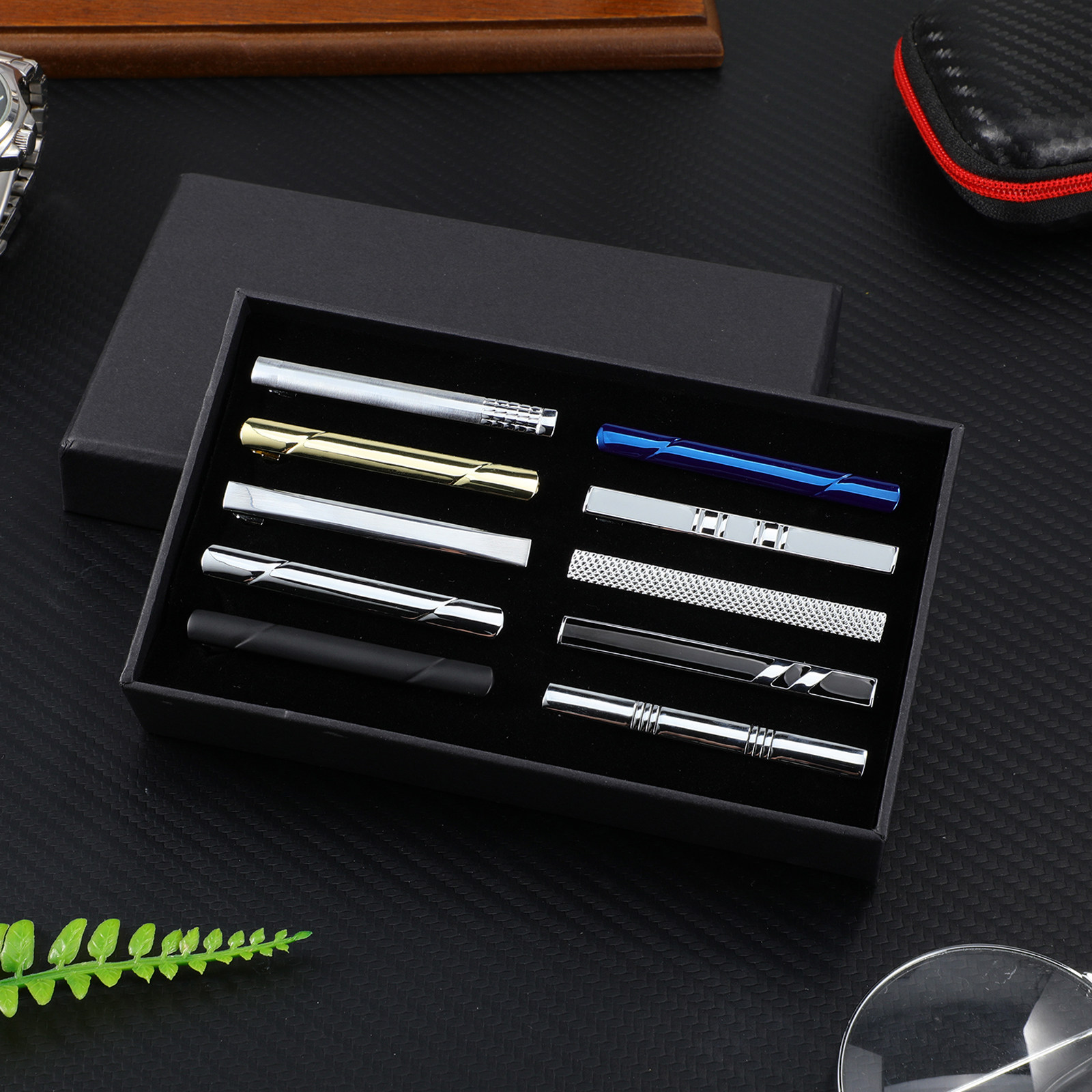 مجموعة من 10 مشابك ربطة عنق كل - مراجعة Tie Bar Set Gift وسعره